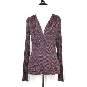 🎁 57 by Sissy Boy Purple Size Medium Women’s Low V neck Long sleeve Top